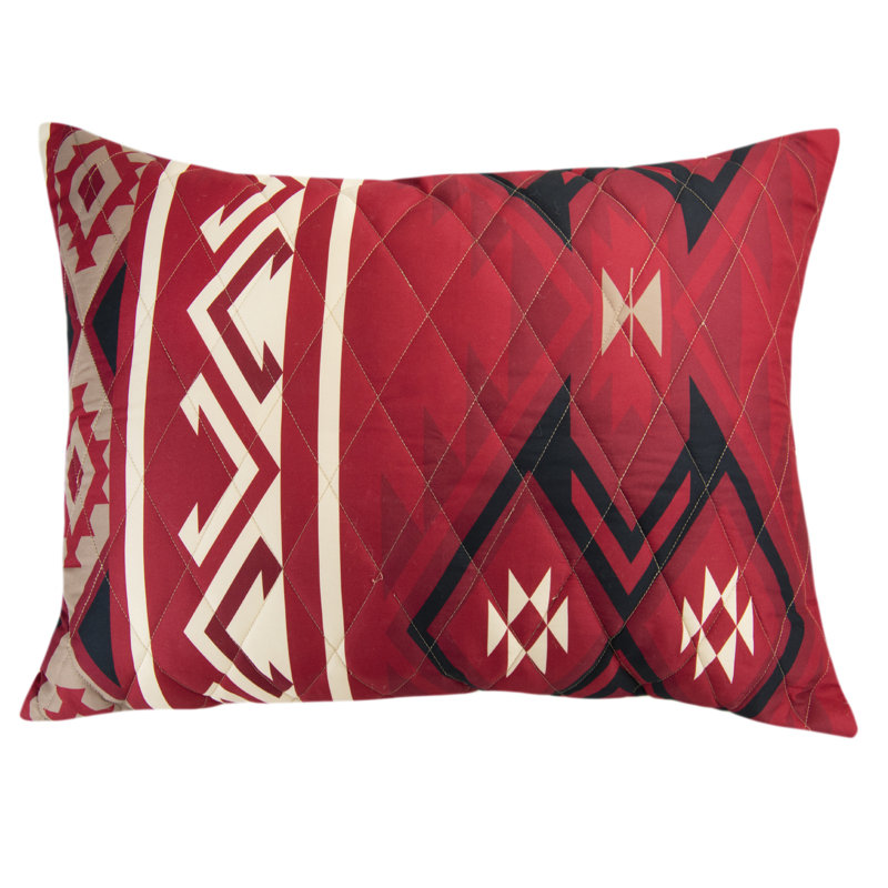 Red and Beige Reversible Microfiber Full Quilt Set