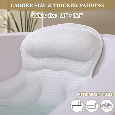 Oreiller de bain Oreiller de baignoire de luxe, oreillers de bain extra doux et confortables pour le soutien de la tête et du dos de la baignoire, avec coussins en filet 4D et ventouses antidérapantes - Accessoires de bain Cadeaux de spa pour femmes