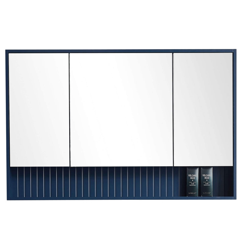 Armoire à pharmacie 3 portes Asahel, Bleu marine