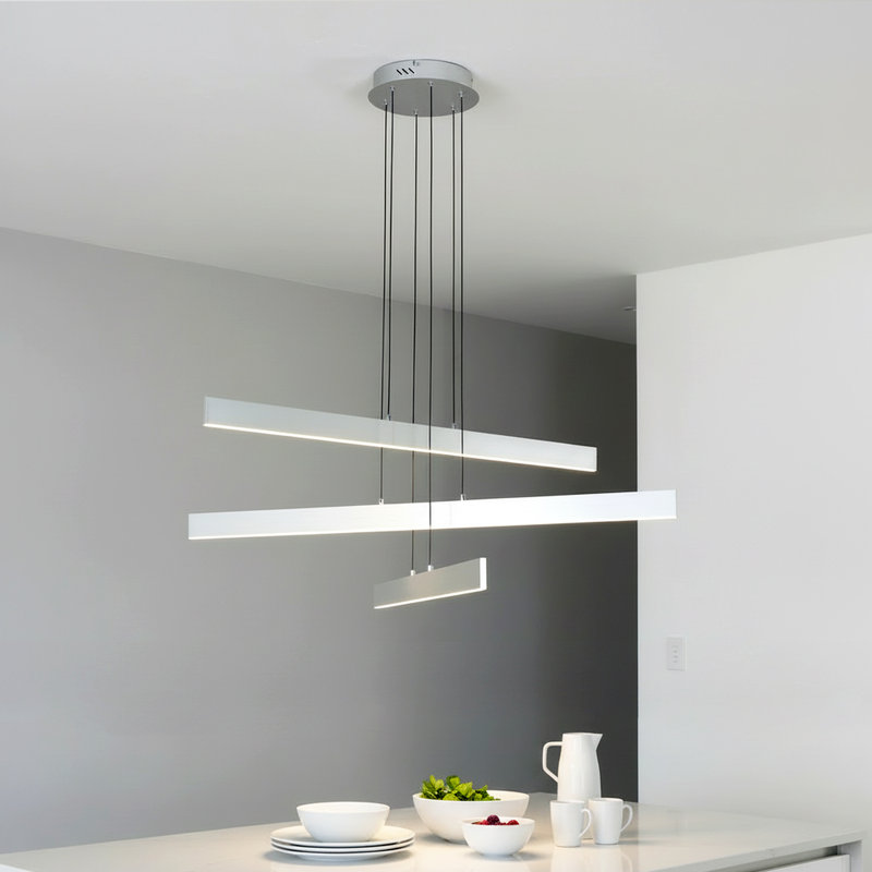 Éclairage d'escalier de 43,7 pouces à DEL, Argent, 3, 4 000 lumens