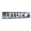 « releve line this way », art textuel sur bois