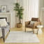 Power Loom Synthetic Fibers Abstract Area Rug in Ivory/Gray-1137874911