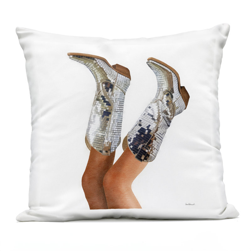 Coussin d'extérieur Glitzy Glam Cowgirl Design par Amanda Greenwood