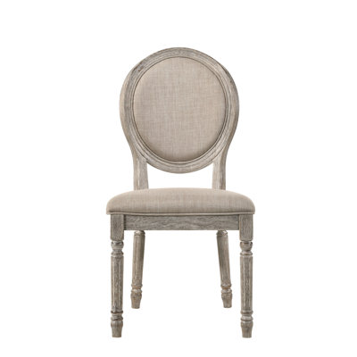 Chaise d'appoint Faustine en tissu brun clair et finition chêne clair récupéré