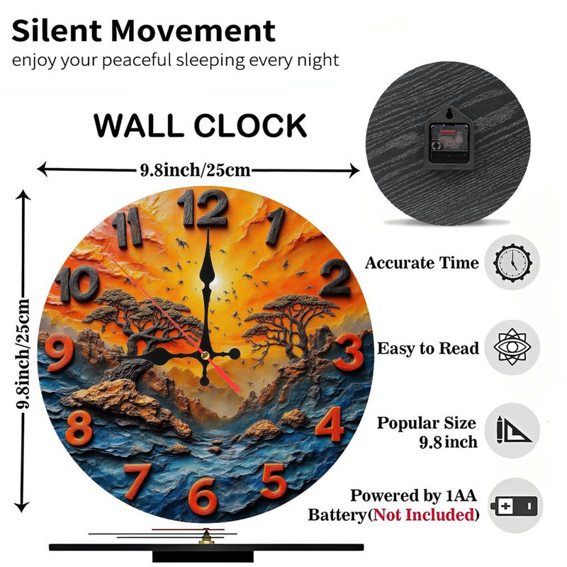 Horloge murale coucher de soleil