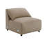 Luxueux canapé modulaire en suède brun clair avec coussins en duvet et siège à ressorts ensachés, parfait pour le confort et le style modernes.