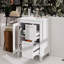 Meuble-lavabo 24 po avec lavabo, meuble-lavabo avec deux tiroirs et porte, tablette réglable, bois massif et panneau de fibres à densité moyenne, blanc-117228093