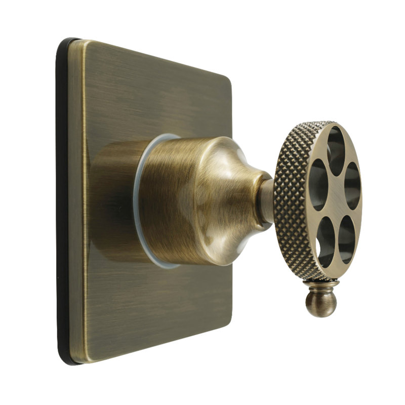 Kingston Brass Webb Single-Handle Three-Way Diverter Valve With Square Trim Kit, Antique Brass