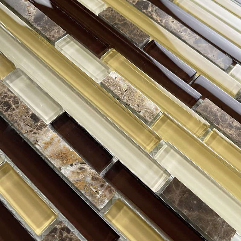12" x 12" Marble Mosaic Linear Wall & Floor Tile