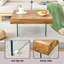 Table basse carrée en panneau de fibres à densité moyenne de style 31,5 po x 31,5 po avec pieds en verre trempé. Autocollant de panneau de densité, verre renforcé.-567858364