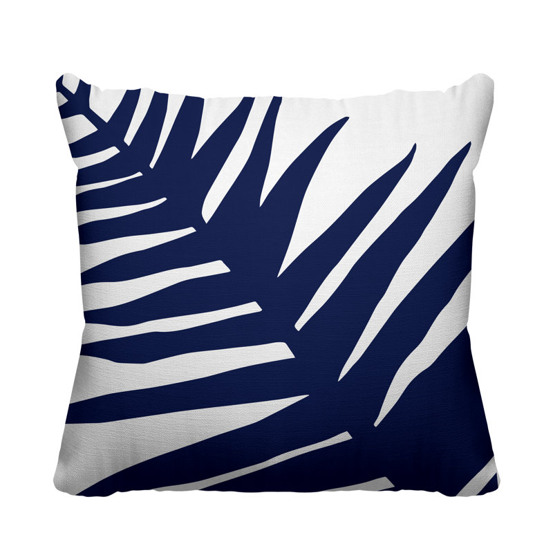 Fielding Outdoor Reversible Throw Pillow, 15W" x 15H", Navy Blue