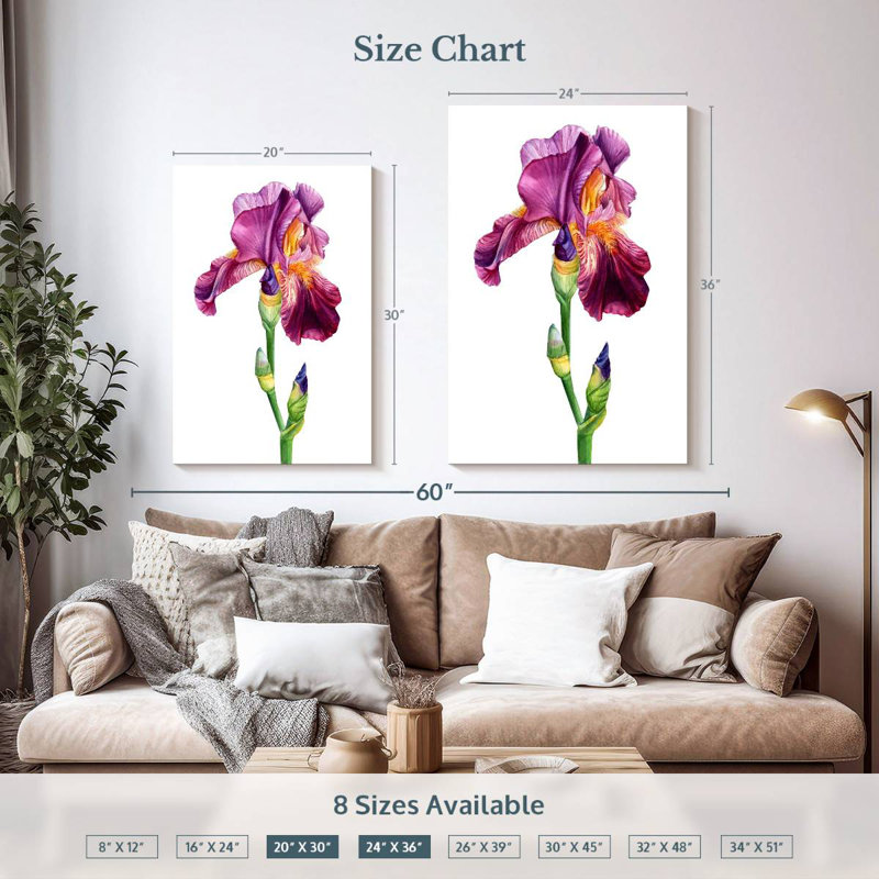 Harnek Lovely Iris Flower, 36" H x 24" W