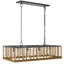 Luminaire suspendu 4 lumières, toile de jute tressée, métal industriel noir en cage 40 po