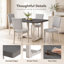 5-Piece Wood Dining Table Set, Rectangular Dining Table and 4 High Back Upholstered Chair, Kitchen Table Set for Dining Room-945456814