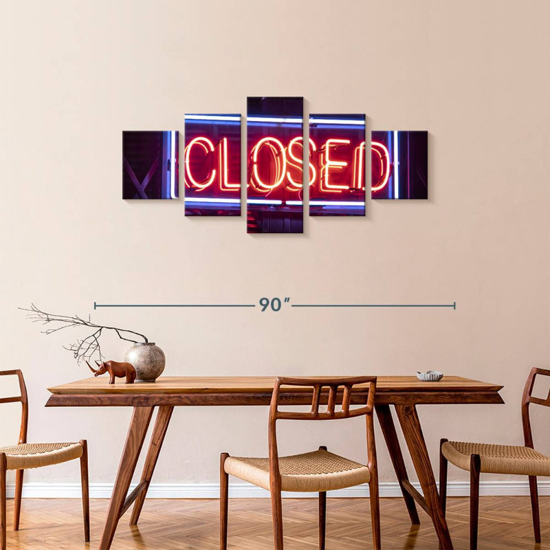 Closed Neon Sign, 34" H x 74" W
