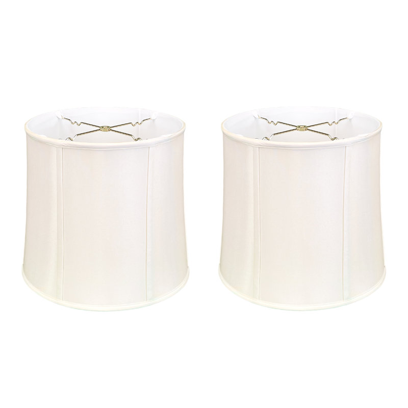 Abat-jour cloche en soie / shantung (araignée), Blanc, H 11 po x l 13 po