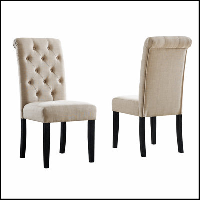 Leviton Solid Wood Tufted Asons Dining Chair, Set of 2, Elegant and Durable for Modern Kitchens and Dining Rooms