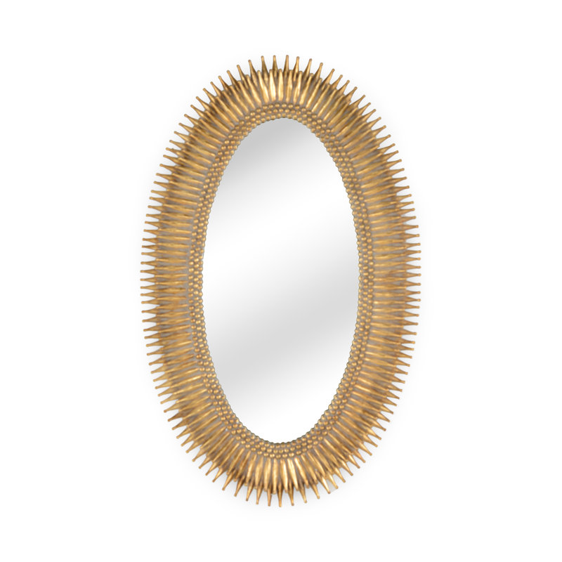 Lucius Composite Flat Wall Mirror, Antique Gold