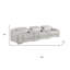 129" Light Grey Italian Leather Reclining USB Sofa