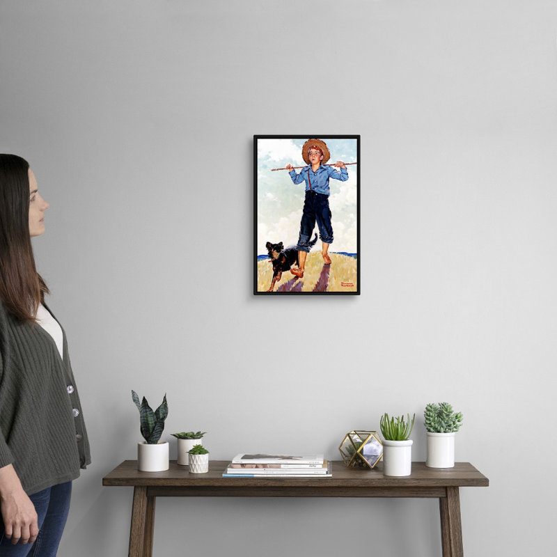 Art mural sur toile Norman Rockwell, H 20 po x l 14 po x P 1,75 po, Cadre flottant noir