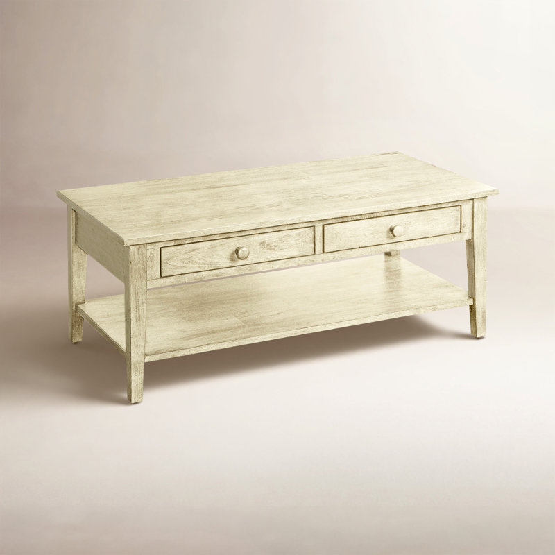 East Hampton Solid Wood Coffee Table with Storage, Mushroom