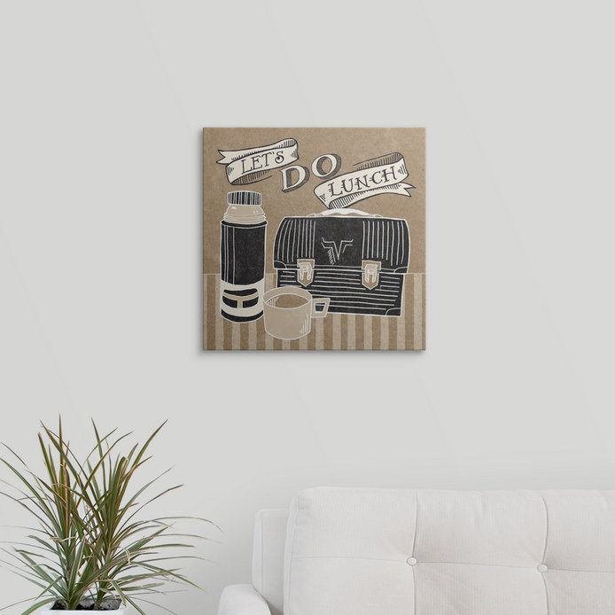 « let do manger » par rétro-annonce Mary Urban, H 35 po x l 35 po x P 1,5 po, Toile