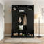 Arbre de couloir moderne tout-en-un avec tablettes réglables, banc de rangement de style campagnard arqué classique avec armoires latérales doubles-330357266