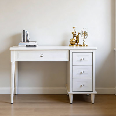 White Strong Storage Writing Desk 47.24 inches