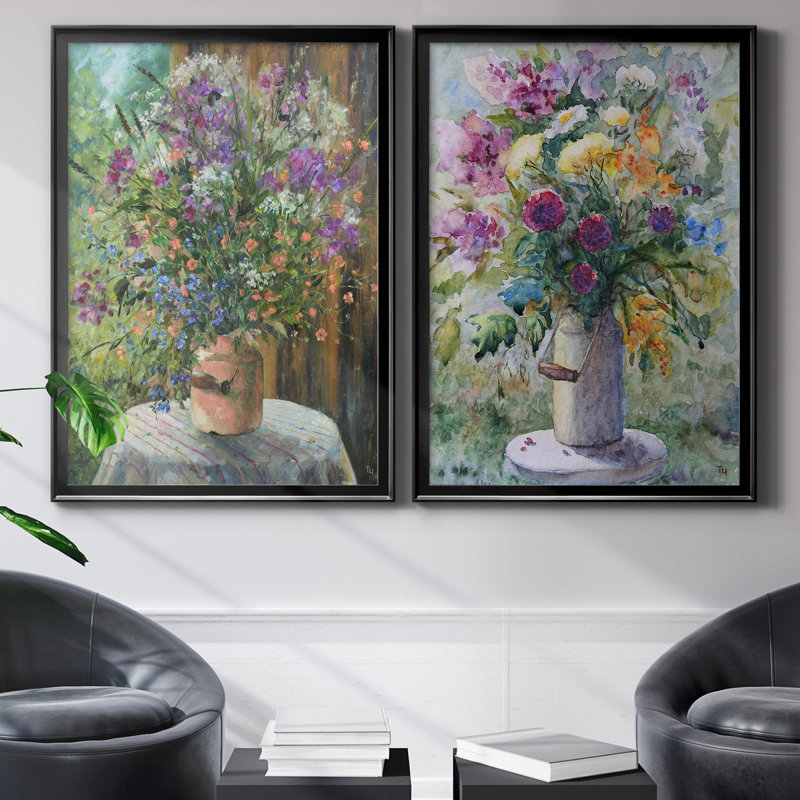 Farmhouse Bouquet - ensemble de 2 reproductions d'art, H 26,5 po x l 73 po x P 1,5 po, H 31,5 po x l 47 po x P 1,5 po