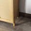 Armoire de rangement Mid-Century tissée à 4 portes avec tablettes réglables. Idéal pour les essentiels de salle à manger et le désordre du salon. Quatre structures amplement d'espace dans les portes Design Good Articles Decor. Équilibre