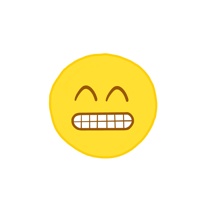 Grit Emoji - Wrapped Canvas Print, 30cm H x 30cm W