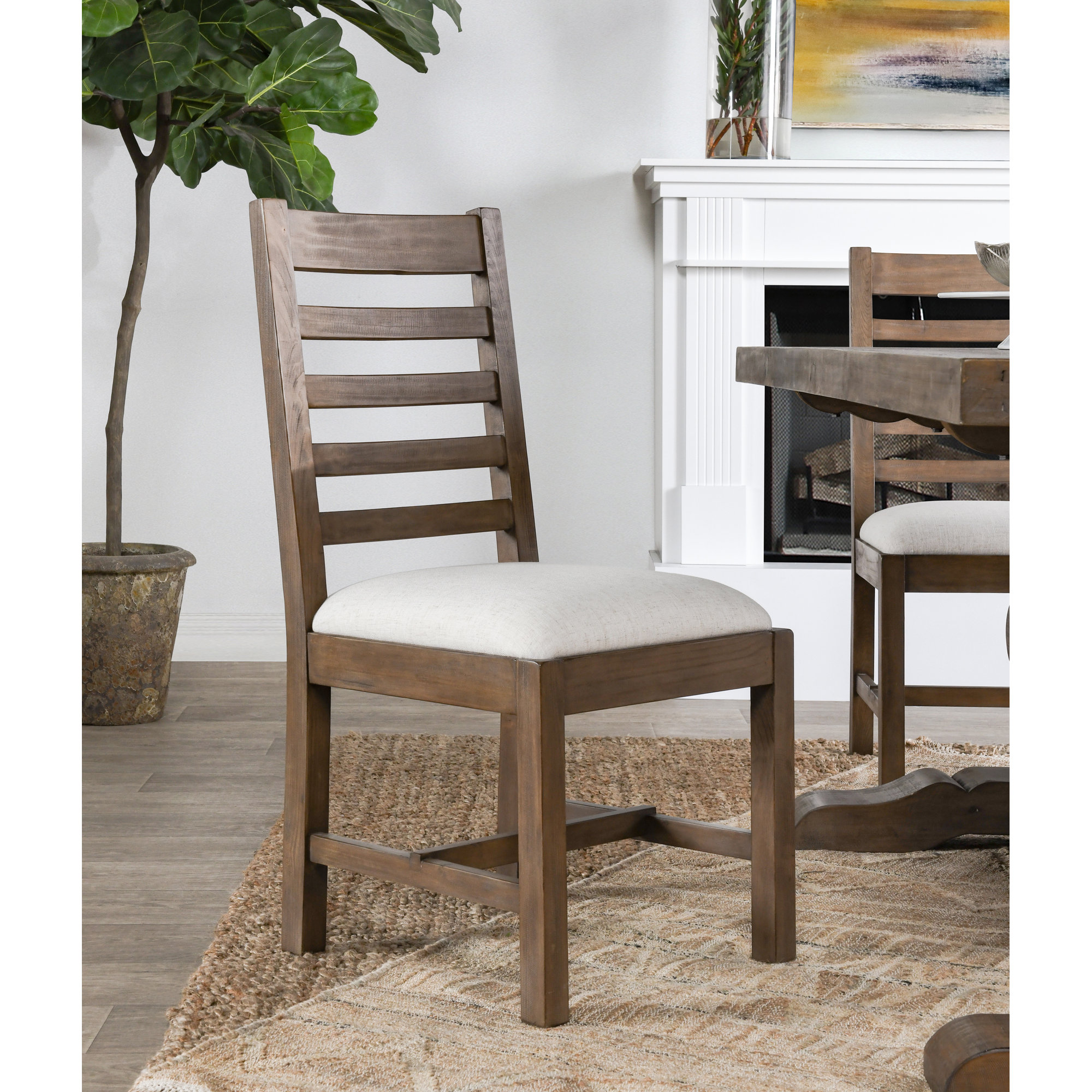 Kinston 5 Piece Dining Set, Distressed Brown