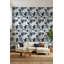Papier peint abstrait moderne bleu abstrait en marbre-51949840