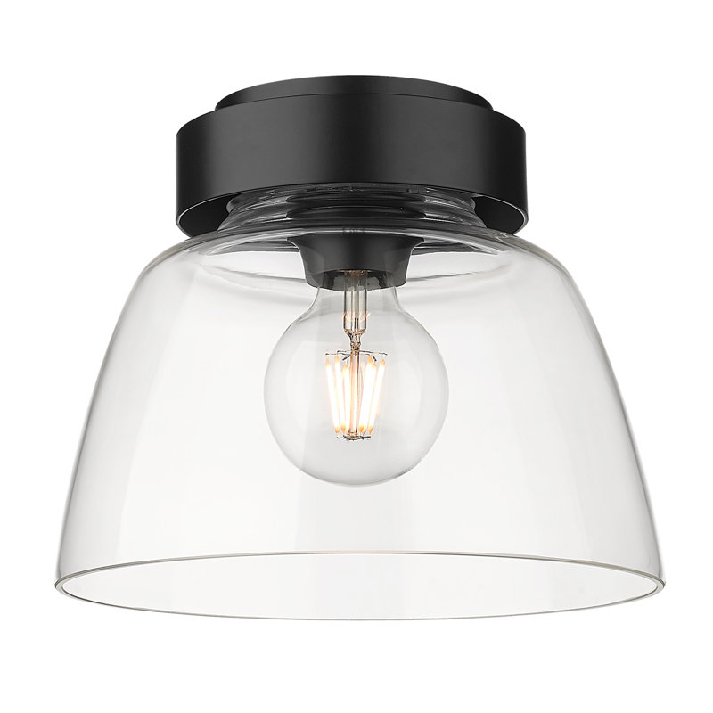 Supernova Glass Flush Mount, Matte Black