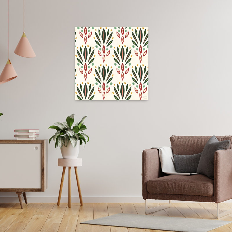 Motif de forêt tropicale, art tropical abstrait géométrique Iva, H 24 po x l 24 po
