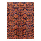 Vintage Zeki Müren Rug, Rust And Navy Blue All Over Patterns - Rug & Kilim