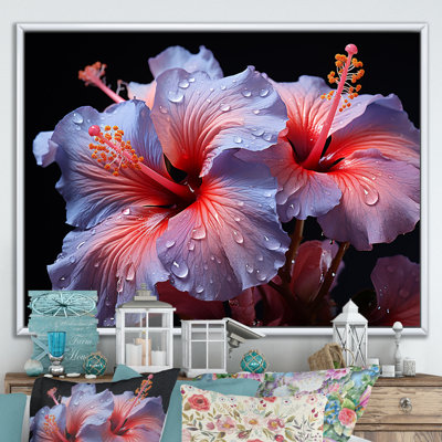 Hibiscus mauve moderne, impression sur toile
