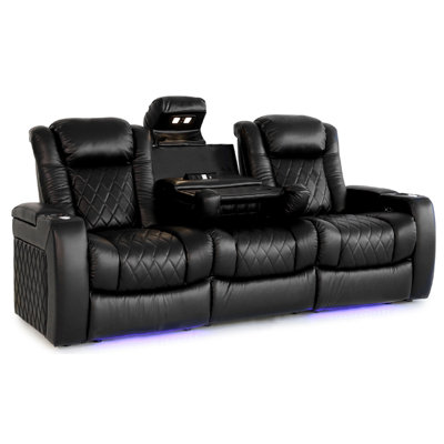 Upholstered Home Theater Seating with Cup Holder
