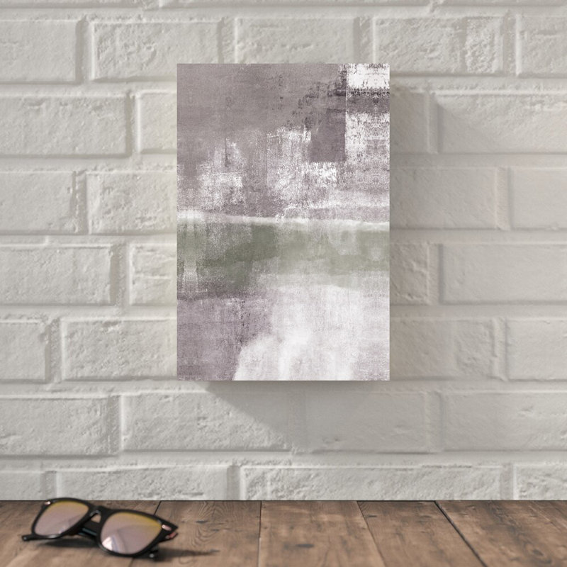 «Green and Mint Abstract», reproduction d'art sur toile tendue, H 12 po x l 8 po
