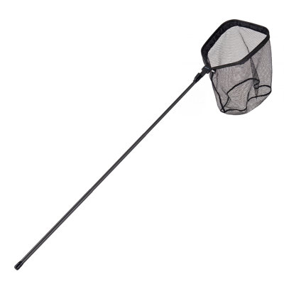 Filet de pêche, filets d'atterrissage pliables avec poignée télescopique, long engin de pêche portatif en fibre de carbone légère, PVC recouvert de nylon, durable et adapté aux poissons, pour étang de banc de kayak, cadeaux pour hommes