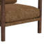 Fauteuil Viny avec coussin lombaire, bois de pin, similicuir brun cognac