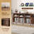 Large Round Record Player Stand with Charging Station, Vinyl Record Storage Cabinet with Sliding Door, Mid Century Modern Turntable Stand with Open Shelves for Bedroom Living Room-61306267-57485511
