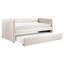 Lit de jour moderne avec couchette en tissu beige charmant et structure en bois doux-534324983