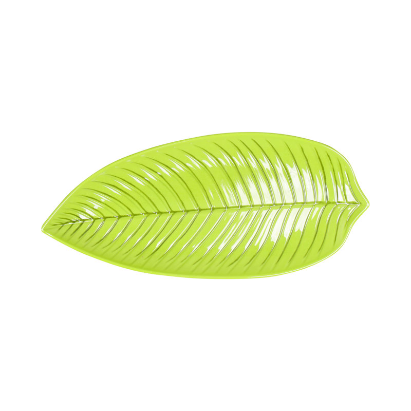 Plateau en mélamine Tropicana Leaf, Vert design, H 1 po x l 14 po x P 6,5 po