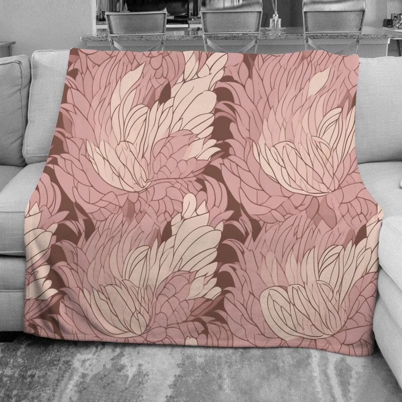 Machine Printed Throw Blanket, 68" W x 80" L