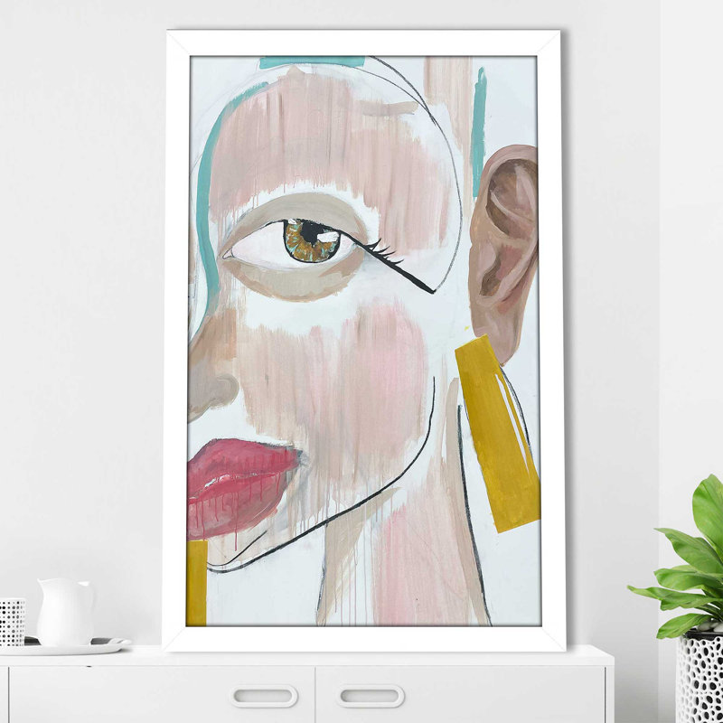 Miroir de but II (vertical) par Cassie Studios - Peinture, Cadre blanc, H 39,5 po x l 27,5 po x P 0,75 po