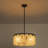 4-Light Modern Dimmable Textured Water Clouded Glass Drum Chandelier-545379188
