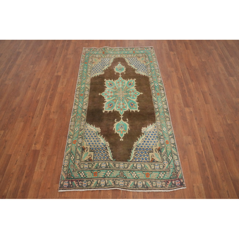 Tapis traditionnel en laine brun 3 x 6