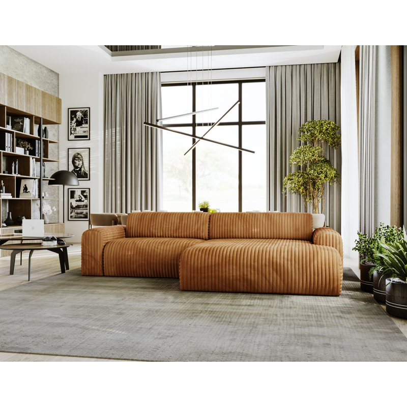 Tashari 3 Seater Corner Sectional, Caramel