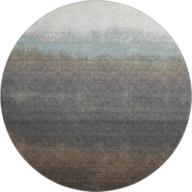 Premium Machine Washable Ariel Ombre Rug, Round 8'